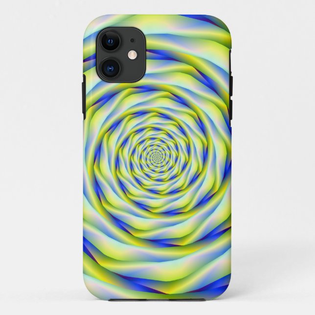 iPhone 5 Case  Vortex in Blue and Yellow (Back)