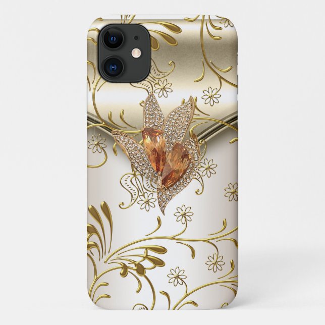 iPhone 5 Damask Caramel Cream Beige Gold Amber Case-Mate iPhone Case (Back)