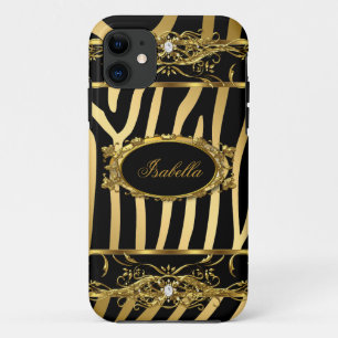 iPhone 5 Elegant Classy Gold Zebra Black Case-Mate iPhone Case