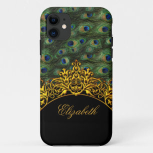iPhone 5 Elegant Classy Peacock Black Gold Case-Mate iPhone Case