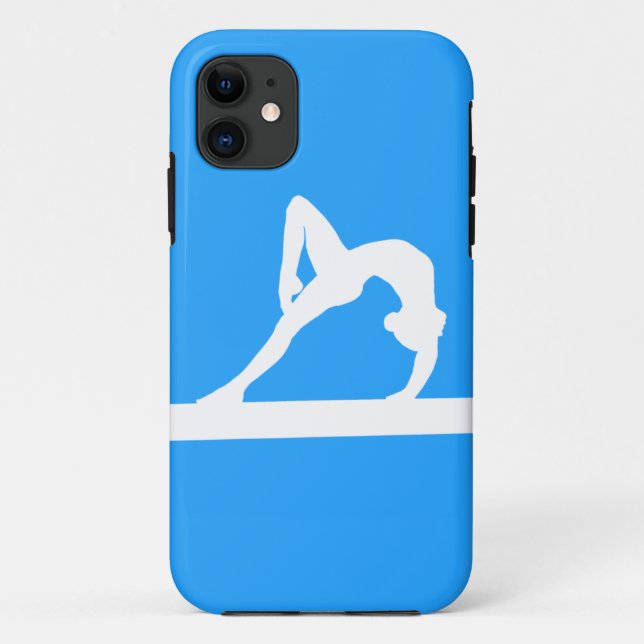 iPhone 5 Gymnast Silhouette White on Blue Case-Mate iPhone Case (Back)