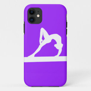 iPhone 5 Gymnast Silhouette White on Purple 11 Case