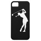 iPhone 5 Lady Golfer Silhouette White on Black