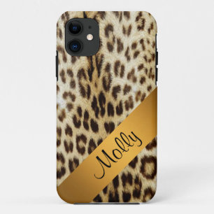 iPhone 5 Leopard Monogram Gold Case