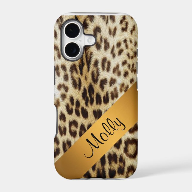 iPhone 5 Leopard Monogram Gold Case (Back)