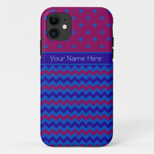 iPhone 5 Xtreme Case: Personalise Purple Chevrons iPhone 11 Case