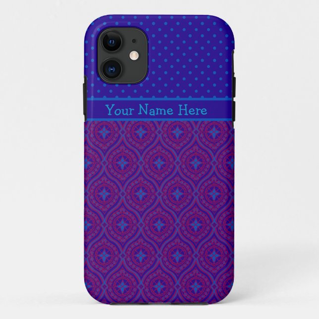 iPhone 5 Xtreme Case to Personalise, Purple, Blue (Back)