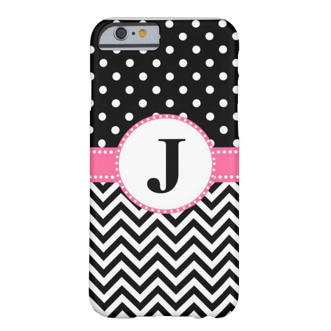 iPhone 6 case Black Chevron and Dots (Back)