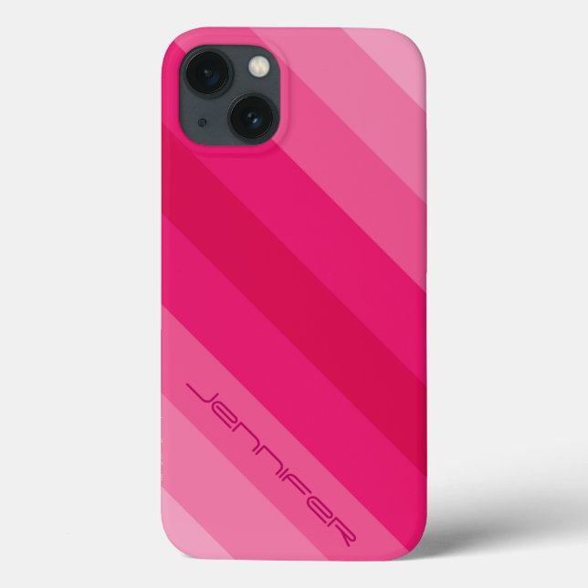 iPhone 6 Case Five Pink Diagonal Stripe Modern (Back)