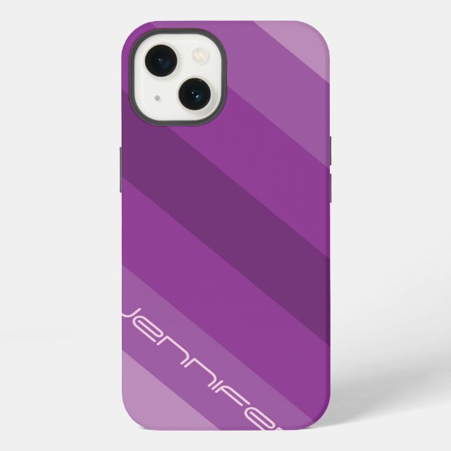 iPhone 6 Case Five Purple Diagonal Stripe Custom (Back)