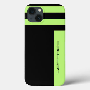 iPhone 6 Case Modern Green & Black Two Way Stripe