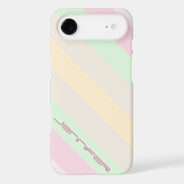iPhone 6 Case Pastel Diagonal Stripe Customised (Back)