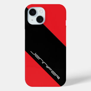 iPhone 6 Case, Red & Black, One Stripe 15 Case