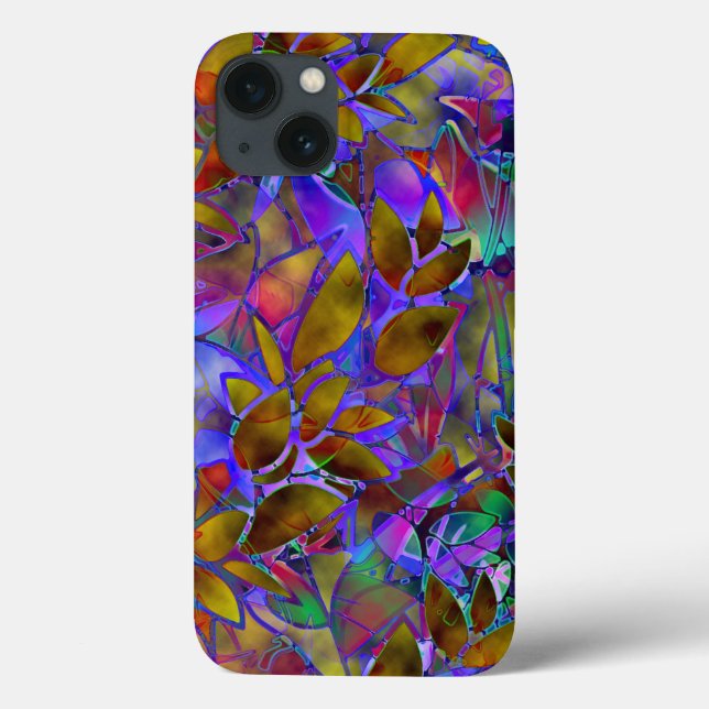 iPhone 6 Case Tough Floral Abstract Stained Glass (Back)