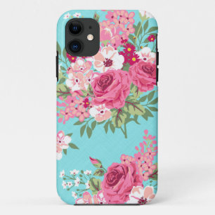 Iphone 6 Case Vintage Roses Girly Turquoise Floral