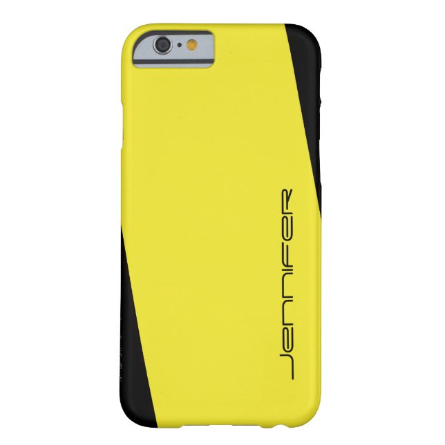 iPhone 6 Case Yellow and Black One Stripe (Back)