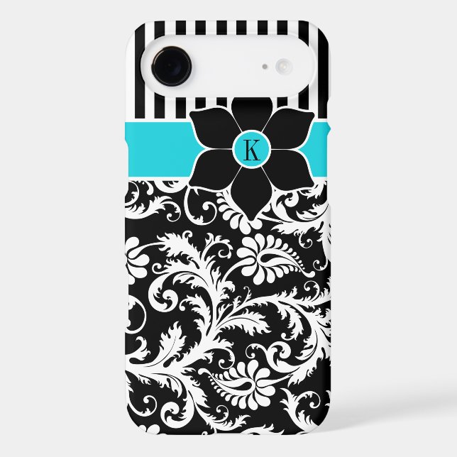 iPhone 6 Plus Case | Damask | Stripes | Turquoise (Back)