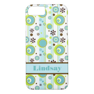 iPhone 7 Case Circles Aqua Green Brown