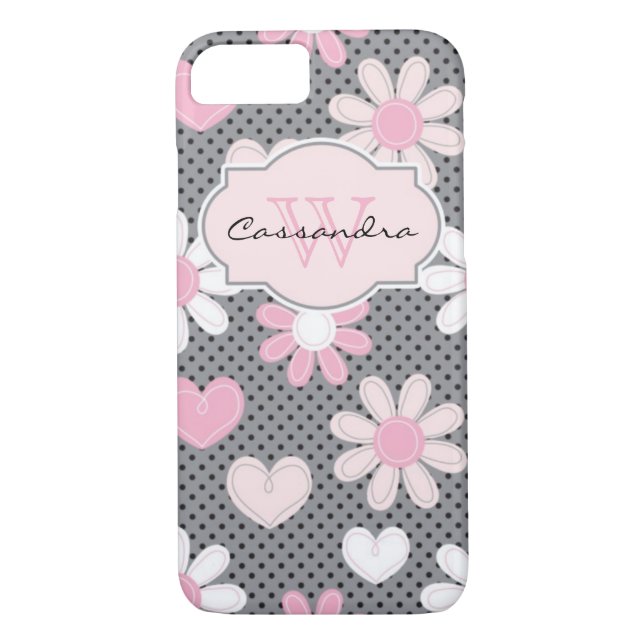 iPhone 7 Case | Daisies | Polka Dots | Hearts (Back)