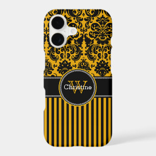 iPhone 7 Case Damask Stripes Mustard