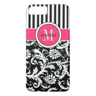 iPhone 7 Case   Damask   Stripes   Pink 2