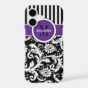 iPhone 7 Case   Damask   Stripes   Purple
