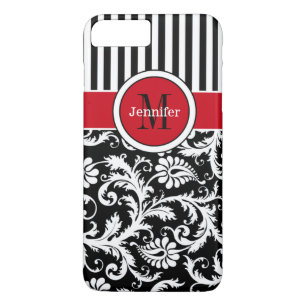 iPhone 7 Case Damask Stripes Red