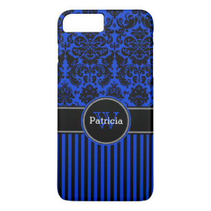 iPhone 7 Case   Damask   Stripes   Royal Blue