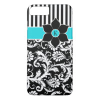 iPhone 7 Case | Damask | Stripes | Turquoise