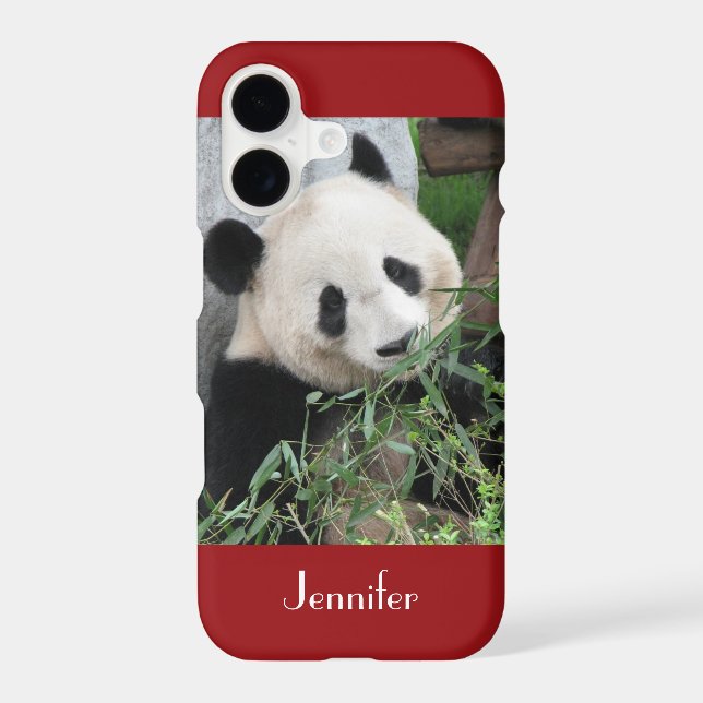 iPhone 7 Case Giant Panda Dark Red Background (Back)
