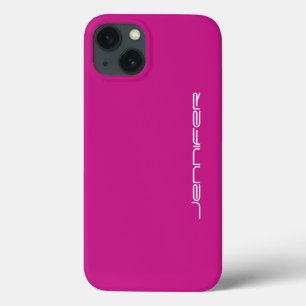 iPhone 7 Case, Hot Pink and White, Personalised iPhone 13 Case