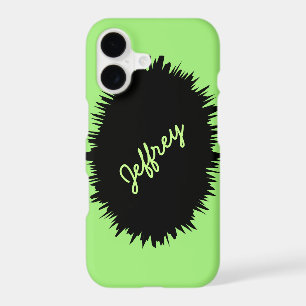 iPhone 7 Case, Neon Green & Black, Personalised