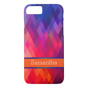 iPhone 7 Case Rainbow Geometric Personalised