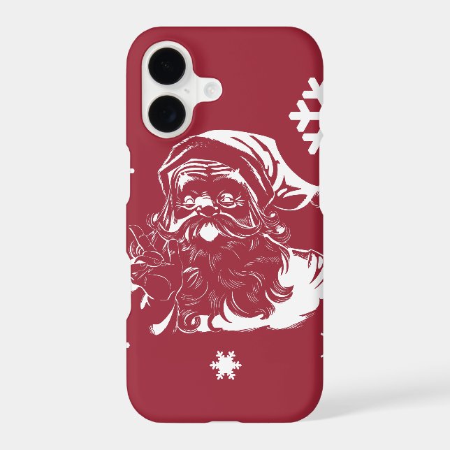 iPhone 7 Case Santa Claus Snowflakes Christmas red (Back)