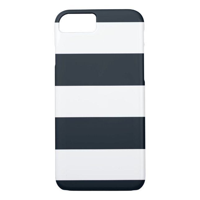 iPhone 7 Case Striped Grey & White (Back)