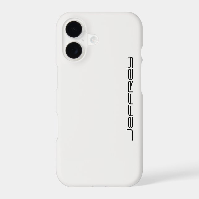 iPhone 7 Case, White and Black, Personalised (Back)