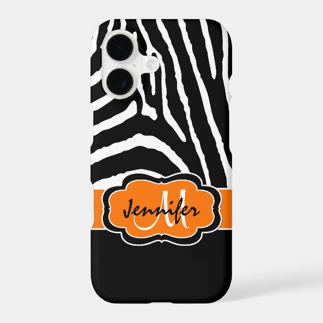 iPhone 7 Case | Zebra Stripes | Orange (Back)