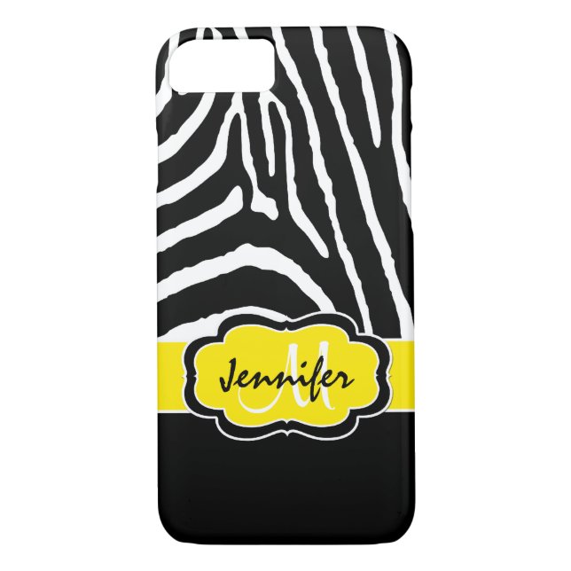 iPhone 7 Case | Zebra Stripes | Yellow (Back)