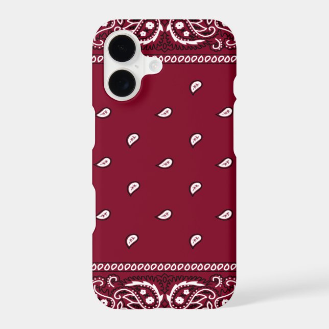 iPhone Bandanna Burgundy Phone Case (Back)
