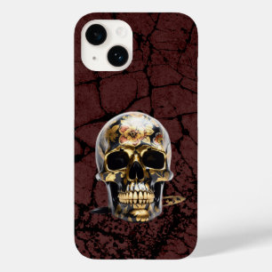 iPhone black & gold skull grunge cover 