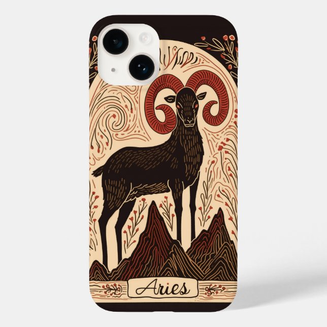 iPhone Case Aries Celestial Zodiac Art (Back)