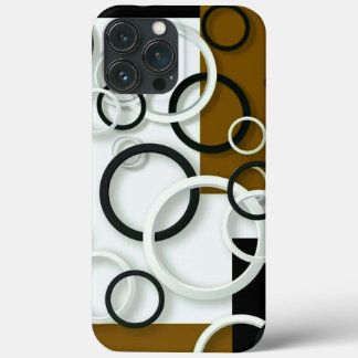 iPhone case black, white, colourful circles