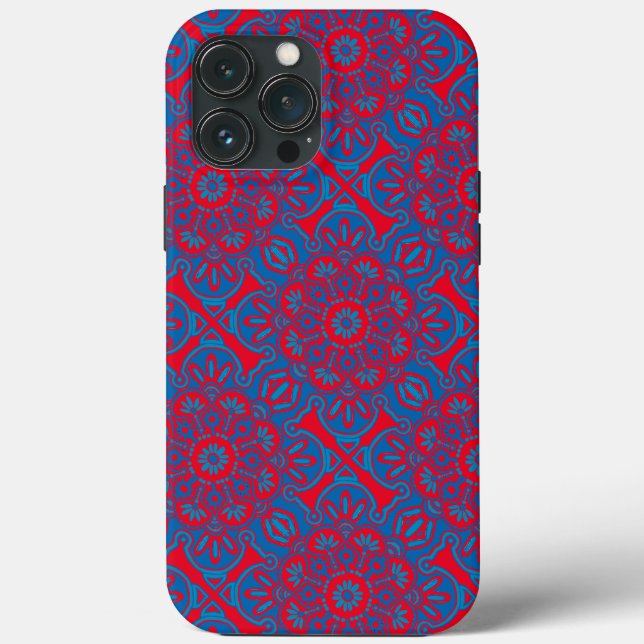 iPhone case blue and red tribal (Back)