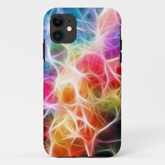 iPhone Case Colourful Light Pink Green Net (Back)