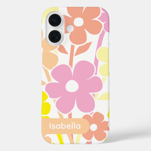 iPhone case floral colorful pattern aesthetic (Back)