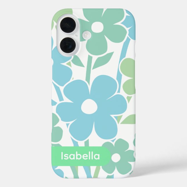 iPhone case floral colorful pattern aesthetic (Back)