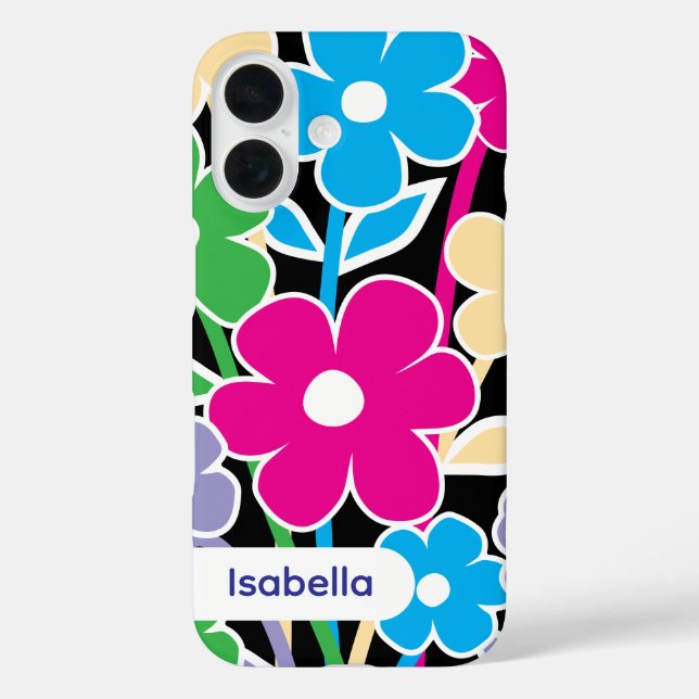 iPhone case floral colorful pattern aesthetic (Back)