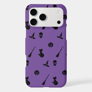 iPhone Case Halloween Pattern Blk on Purple