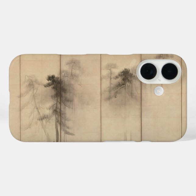 Iphone Case Hasegawa Tohaku Pine Trees fawn (Back (Horizontal))