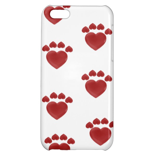 iphone case - heart paw prints (Back)